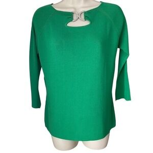 Joseph A NWT Kelly Green Rhinestone Top Womens XL Embellished Party Blouse